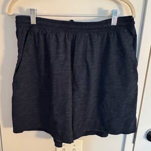 LULULEMON heathered navy blue running shorts